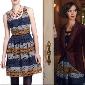 Anthropologie Maeve Striated Crochet Lace Dress 6